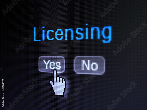 Law concept: Licensing on digital computer screen