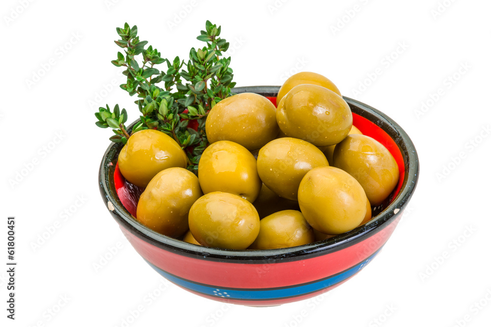 Green gigant olives