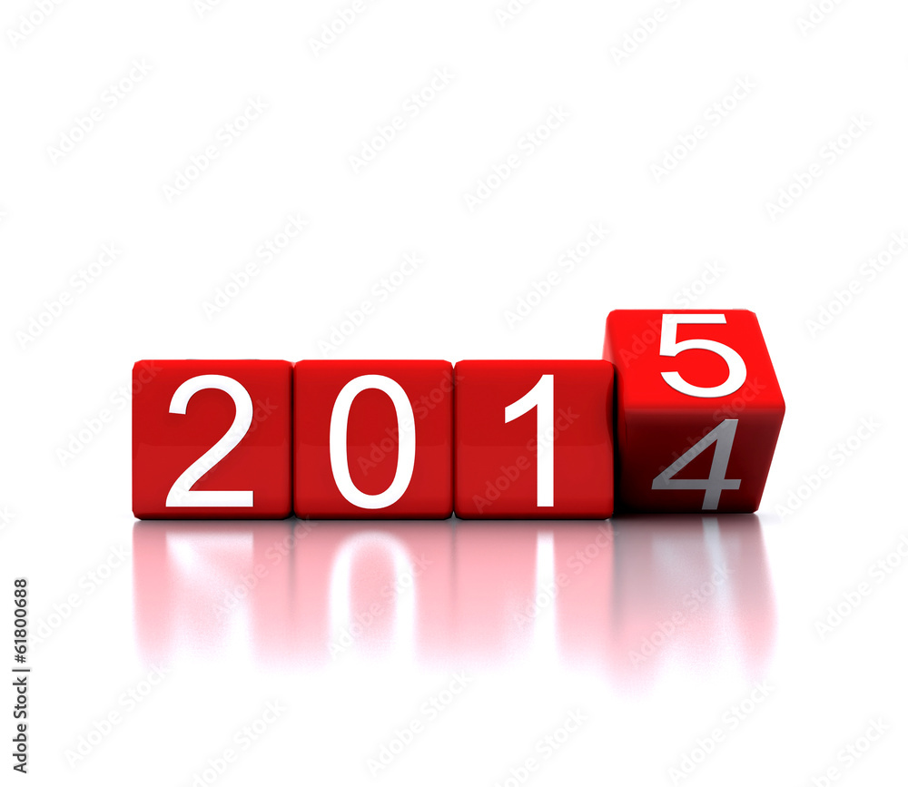 D illustration - dice with new year 2015 D illustration - dice with new year 2015