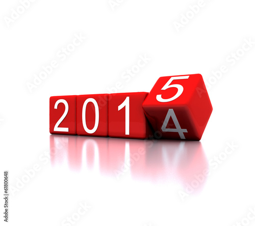 3D illustration - dice with new year 2015