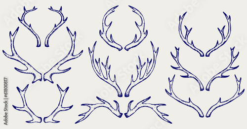 Slika na platnu Deer horns. Doodle style