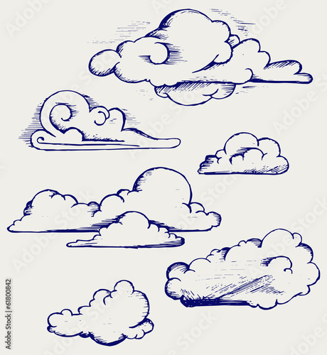 Clouds collection. Doodle style