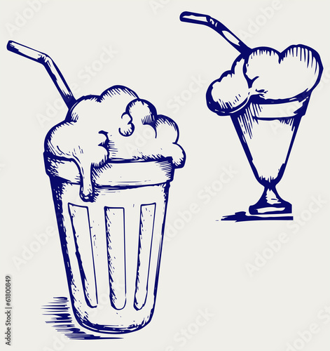 Milk shake. Doodle style