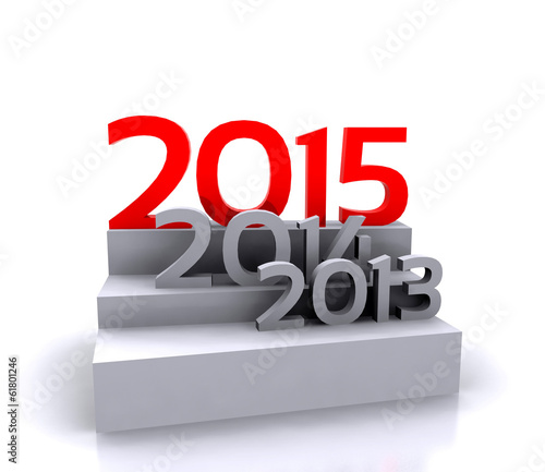 3D illustration - new year 2015
