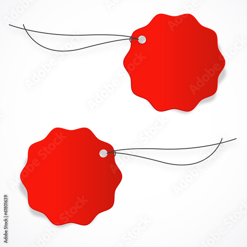 Etiquette rouge ronde 
