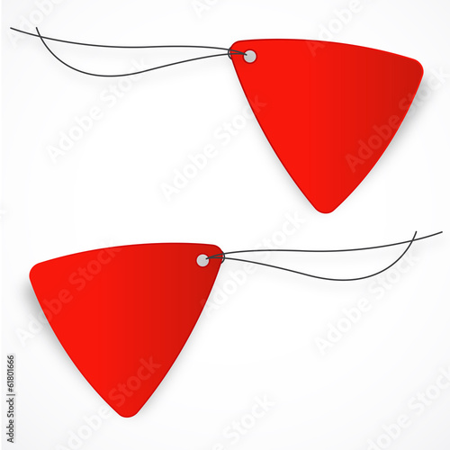 Etiquette triangulaire rouge