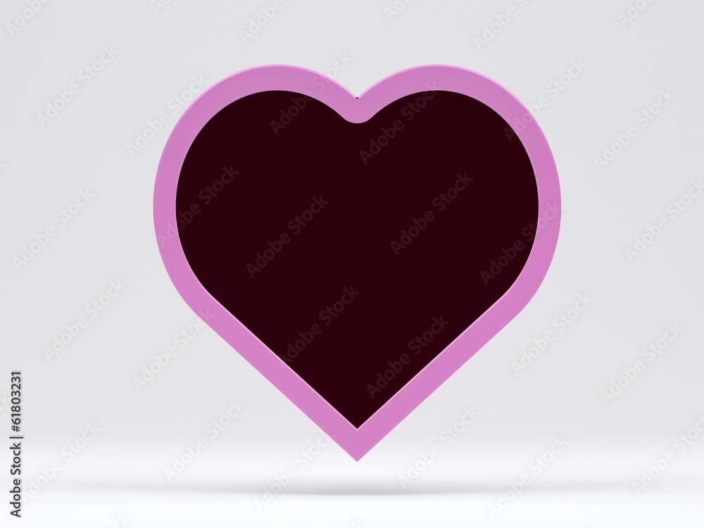 pink blank board in shape of heart