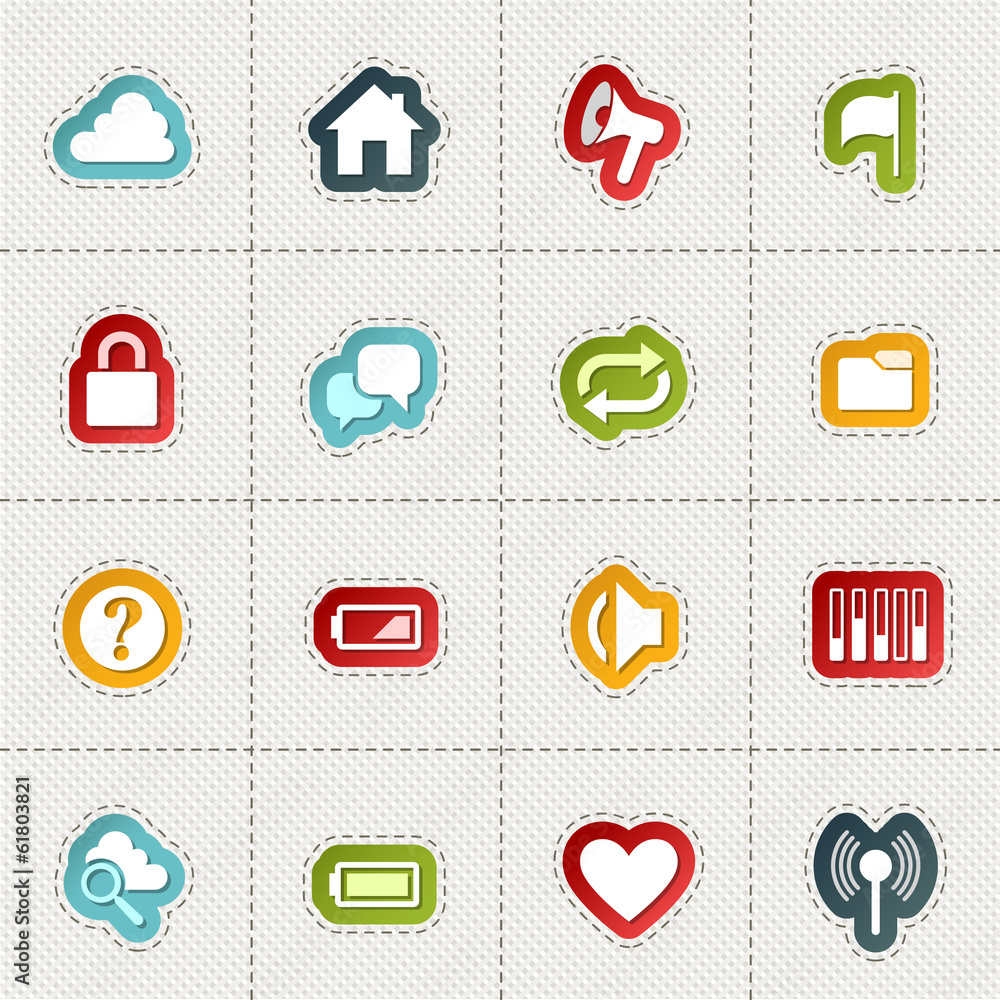 Modern information web icons for mobile devices and interfaces Modern information web icons for mobile devices and interfaces