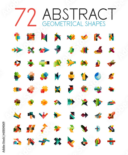 Set of colorful abstract geometric shapes
