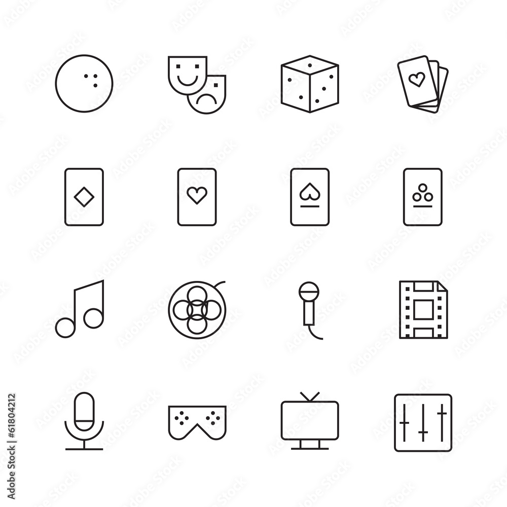 Thin Line Icons For Leisure Thin Line Icons For Leisure