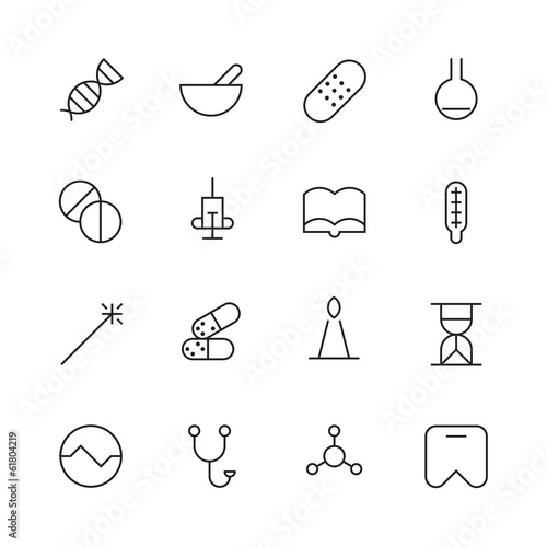 Thin Line Icons For Medical