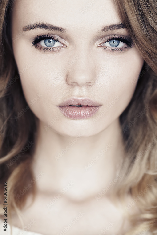 Close-up portrait of beautiful girl with a sexy look Close-up portrait of beautiful girl with a sexy look