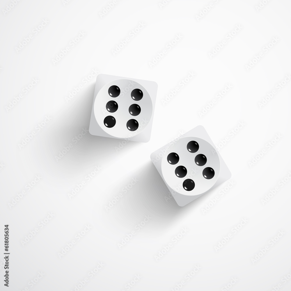 Dice on white background Dice on white background