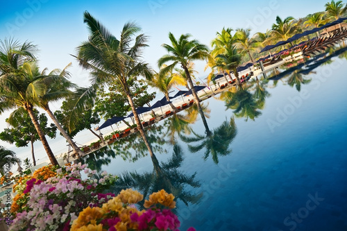 swimming pool at a tropical resort