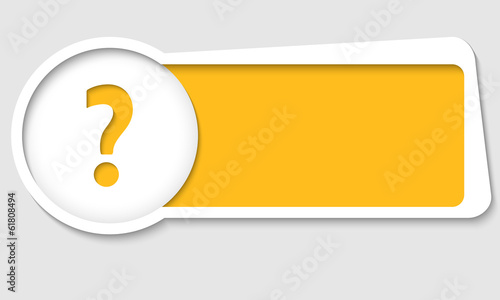 vector text box for insertion text with question mark