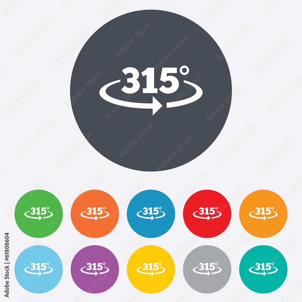 Angle 315 degrees sign icon. Geometry math symbol Angle 315 degrees sign icon. Geometry math symbol