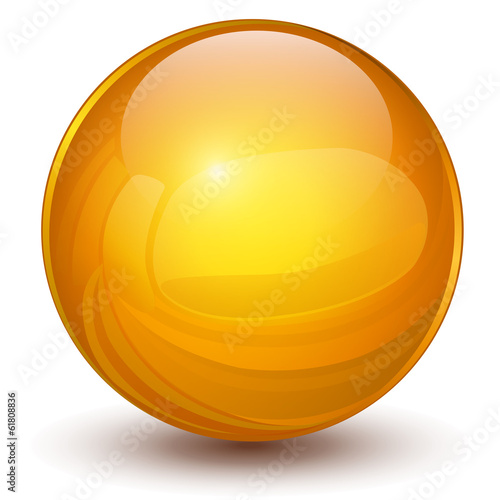3D sphere, orange vector ball.