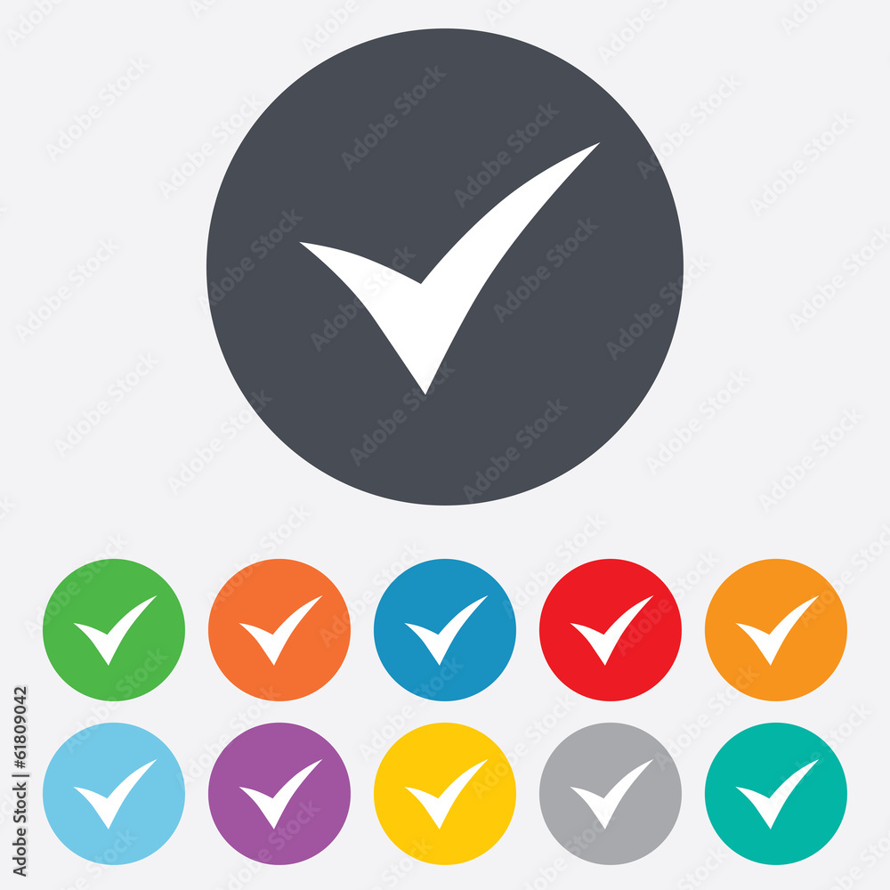 Check sign icon. Yes symbol. Check sign icon. Yes symbol.