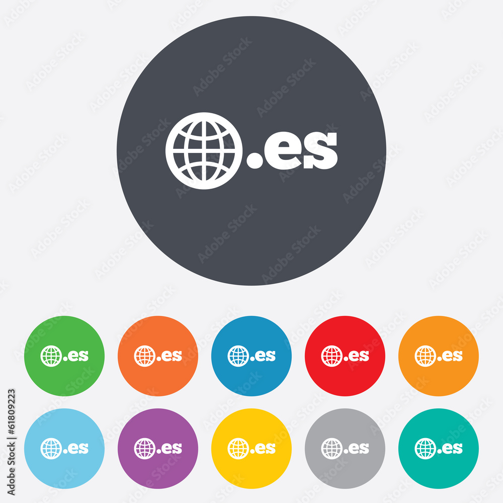 Domain ES sign icon. Top-level internet domain Domain ES sign icon. Top-level internet domain
