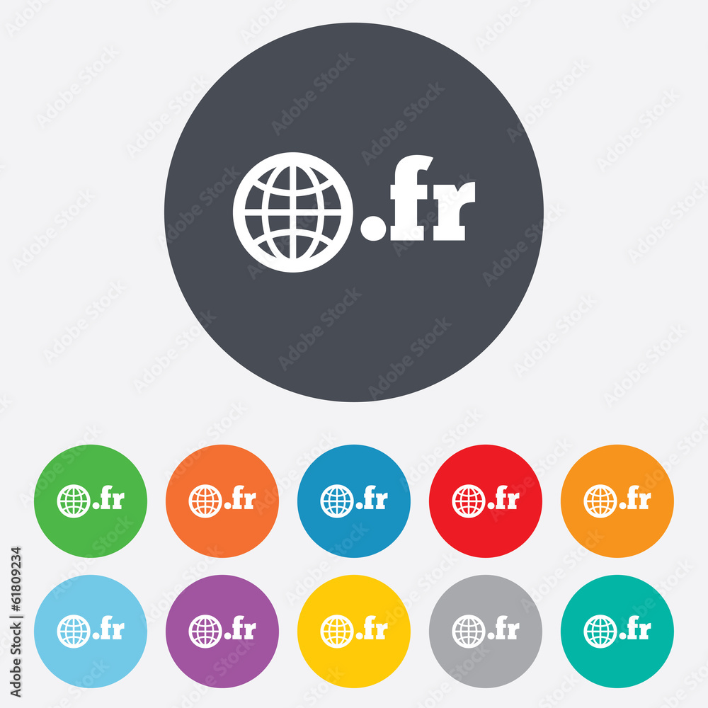 Domain FR sign icon. Top-level internet domain Domain FR sign icon. Top-level internet domain