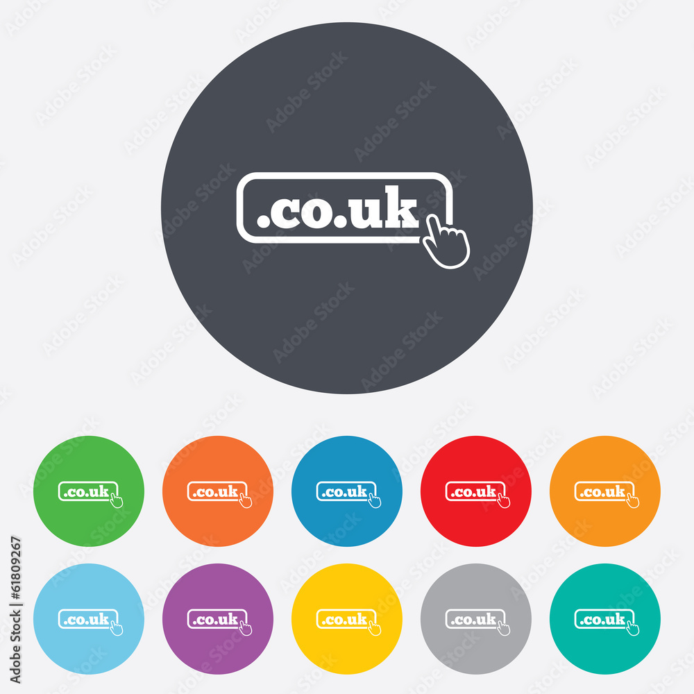 Domain CO.UK sign icon. UK internet subdomain Domain CO.UK sign icon. UK internet subdomain