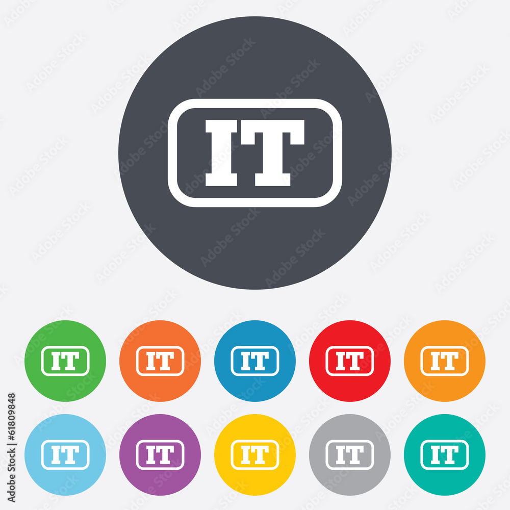 Italian language sign icon. IT Italy translation Italian language sign icon. IT Italy translation
