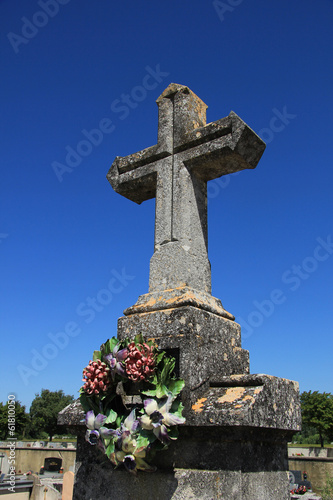 Tombstone at a French cemetery