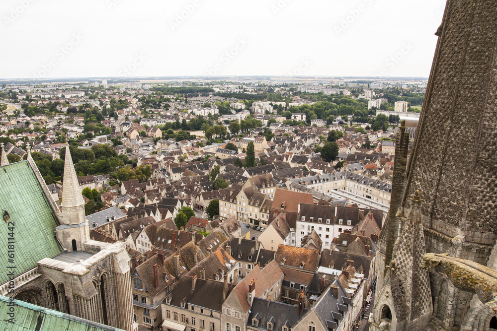 Obraz premium Panorama di Chartres da Notre Dame