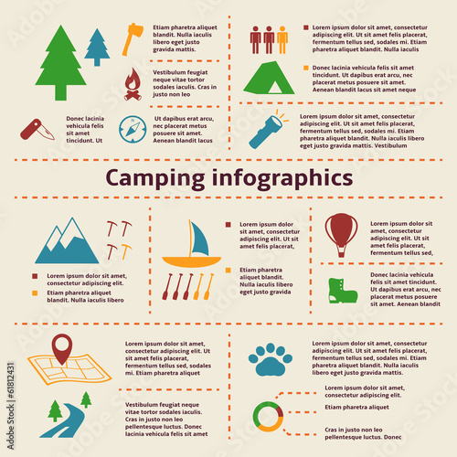 Camping and Tourism Infographic Elements