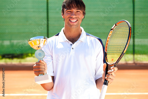 Happiness tennis player photo