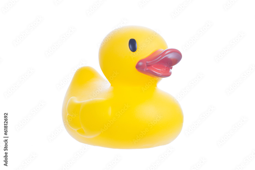Yellow plastic duck isolated on white Yellow plastic duck isolated on white