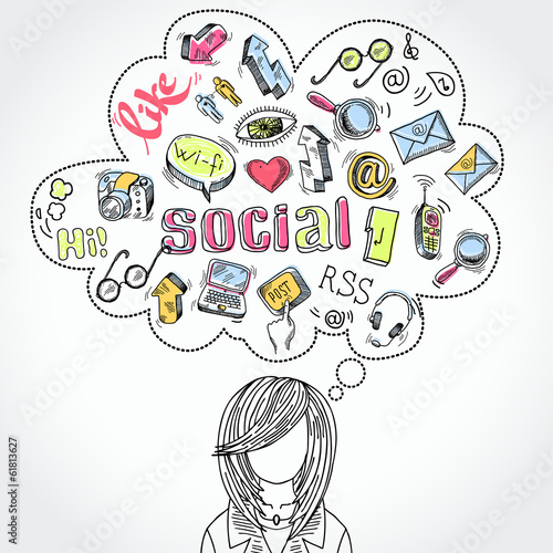 Doodle social media dreams and thoughts