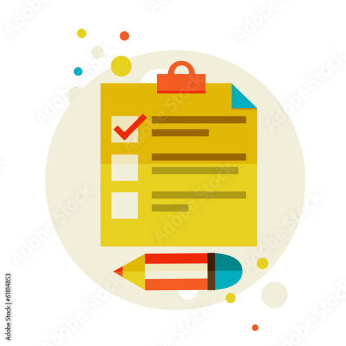 Сhecklist. Flat design modern vector illustration stylish colors