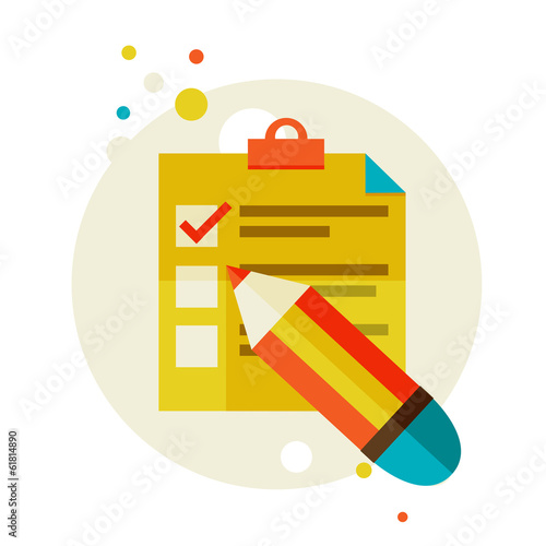 Сhecklist. Flat design modern vector illustration stylish colors