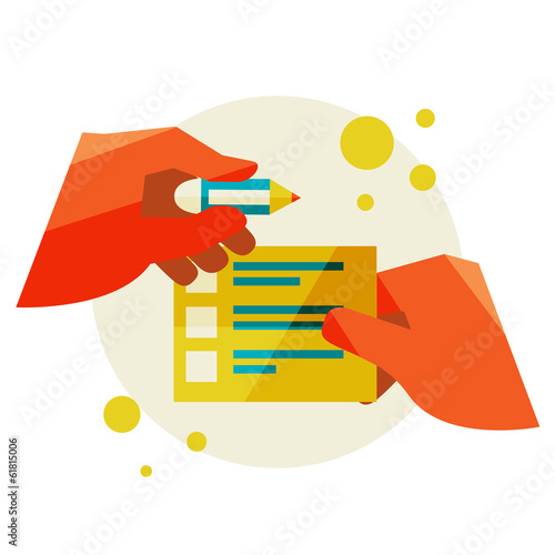 Сhecklist. Flat design modern vector illustration stylish colors