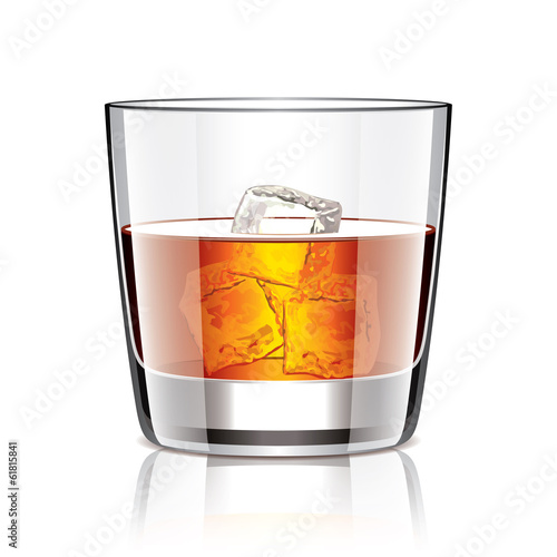 Glass of whiskey vector illustration