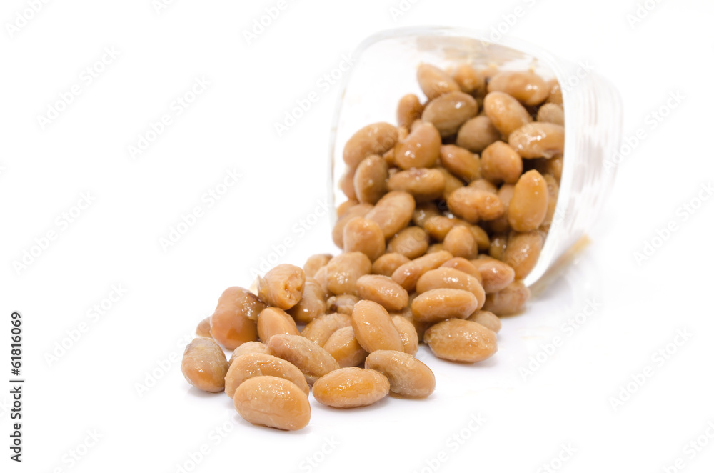 salted soybeans isolate on white background salted soybeans isolate on white background