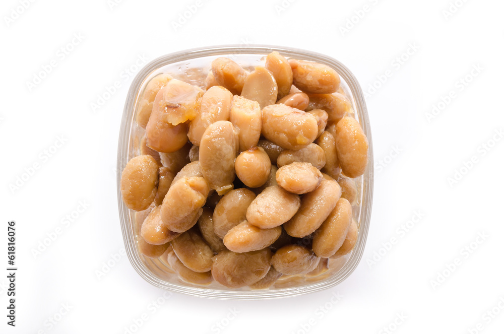salted soybeans isolate on white background salted soybeans isolate on white background