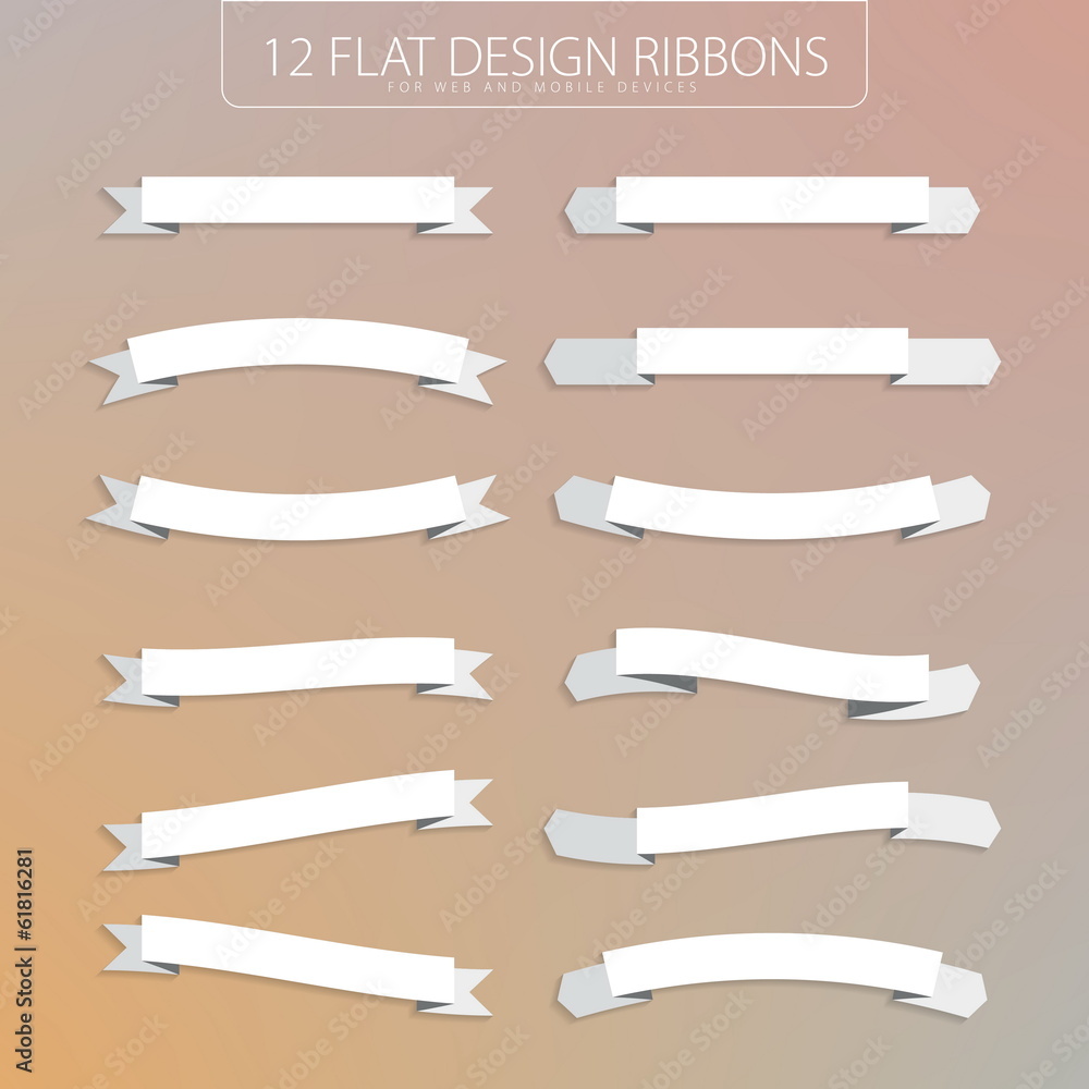 Collection of Flat Ribbons, vector eps10, design items