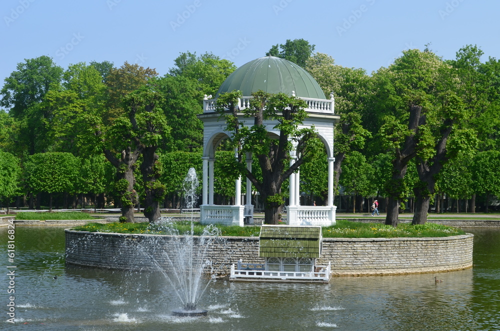 The Swan pond in the Kardiorg park, Tallinn, Estonia, Europe
