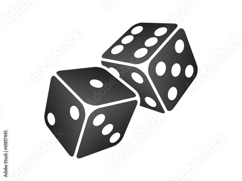 Vector illustration of two black dice