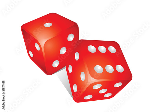 3d game dices isolated on white background