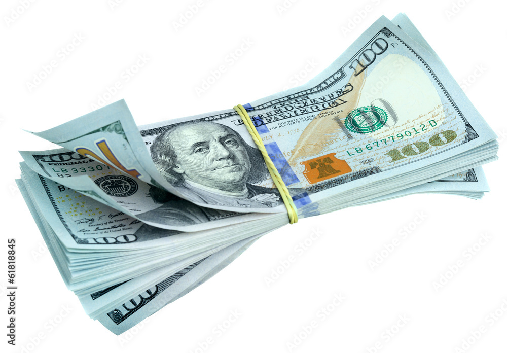 Bundle of new dollar bills Bundle of new dollar bills