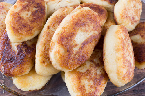 potato patties in a glass dish