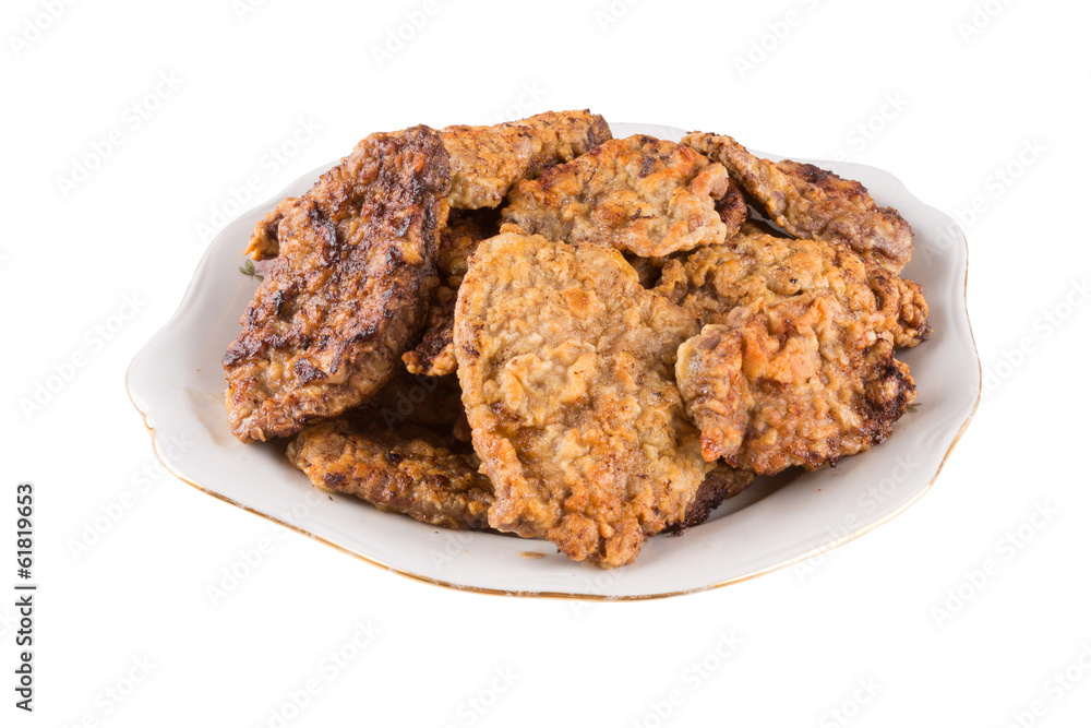breaded chicken schnitzel on a plate breaded chicken schnitzel on a plate