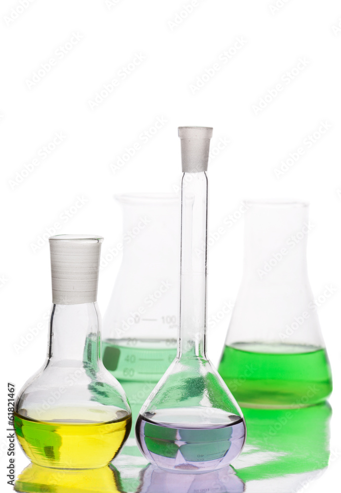 Flasks isolated on white background Flasks isolated on white background