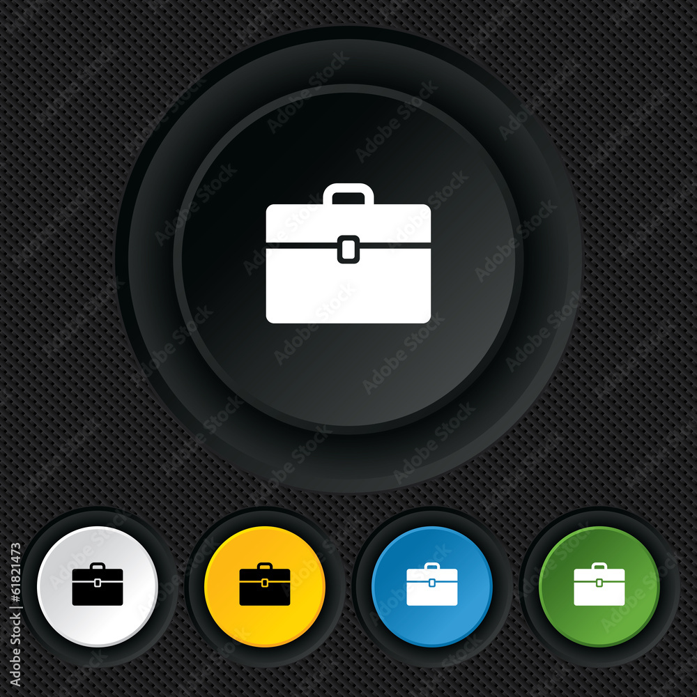 Case sign icon. Briefcase button. Case sign icon. Briefcase button.