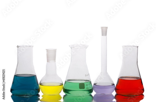 Flasks isolated on white background