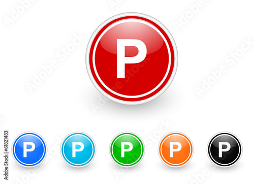 parking icon vector set