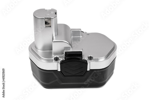 Silver black Screwdriver Battery isolated on white background